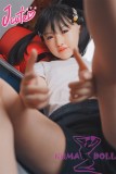 J-cute Doll Full Silicone Love Doll 149cm/4ft9 A-cup with Silicone Head AGD08 in White Gymnastics Outfit