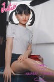 J-cute Doll Full Silicone Love Doll 149cm/4ft9 A-cup with Silicone Head AGD08 in White Gymnastics Outfit