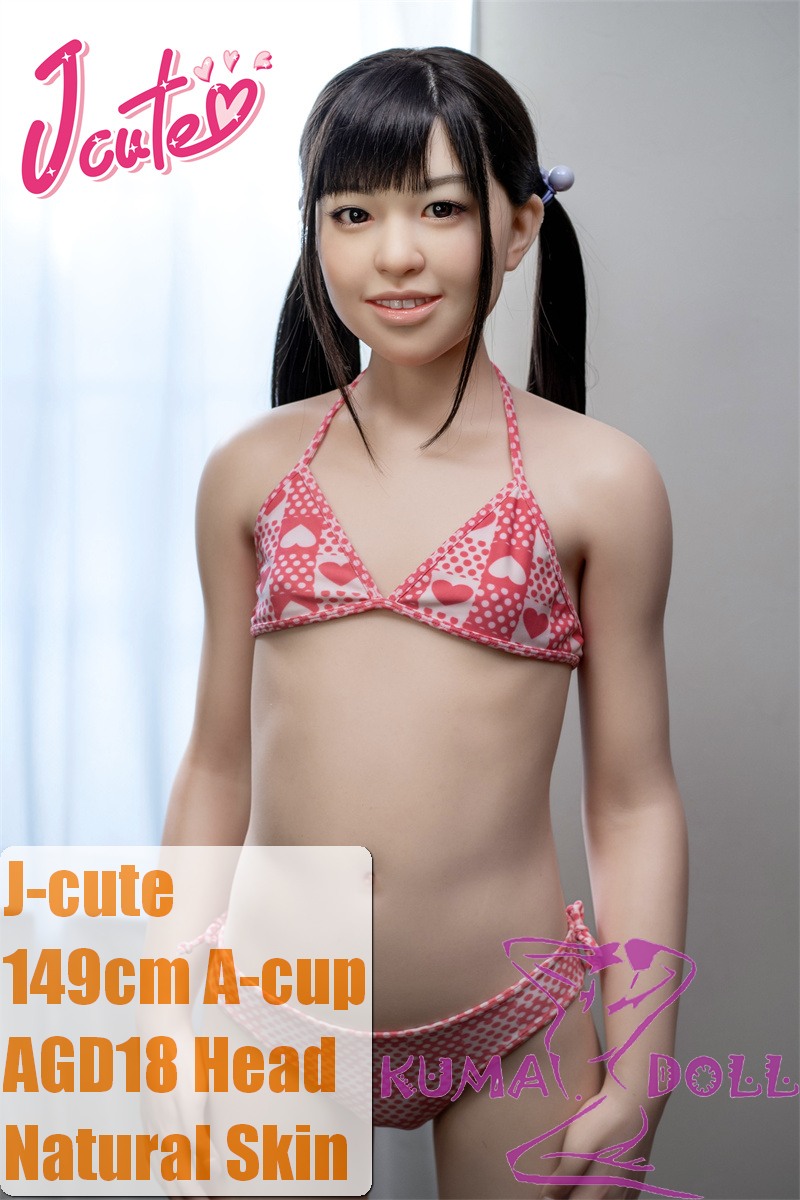 J-cute Doll Full Silicone Love Doll 149cm/4ft9 A-cup with Silicone Head AGD18 in Rose Red Bikini