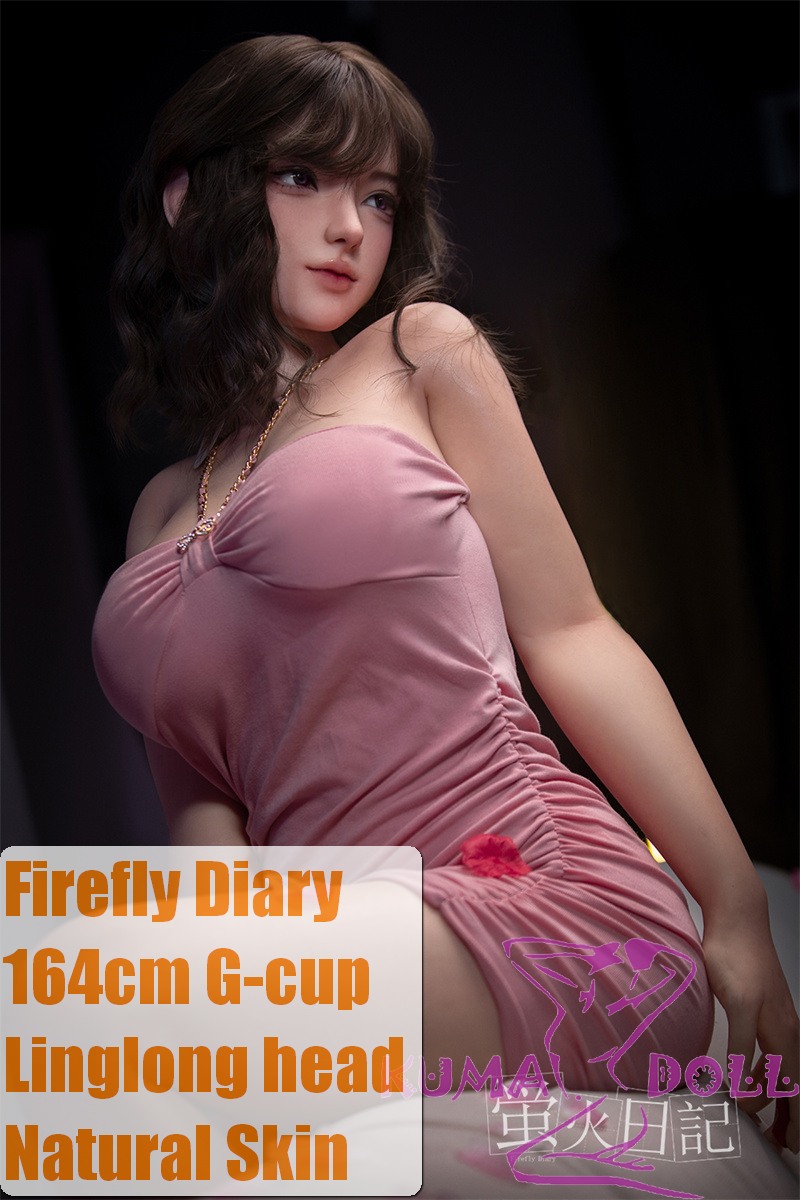 Firefly Diary 164cm G-cup Linglong Head Full Silicone Sex Doll With Body Make-up in Pink Dress