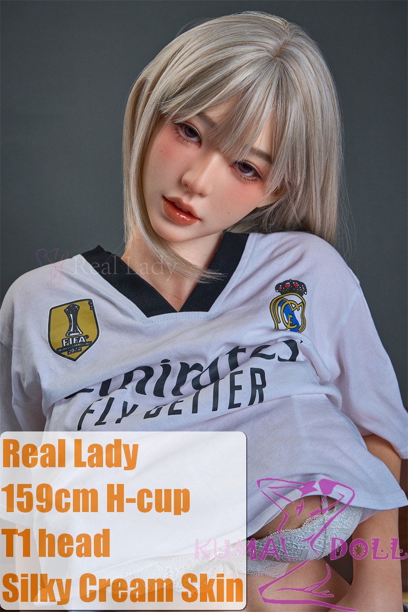 Real Lady Full Silicone Sex Doll 159cm H-cup Silky Cream Skin T1 head