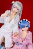 Aotume Doll Full Silicone Sex Doll C-cup 155cm/5ft1 with #125 Head Cosplay Emilia  – Re:Zero