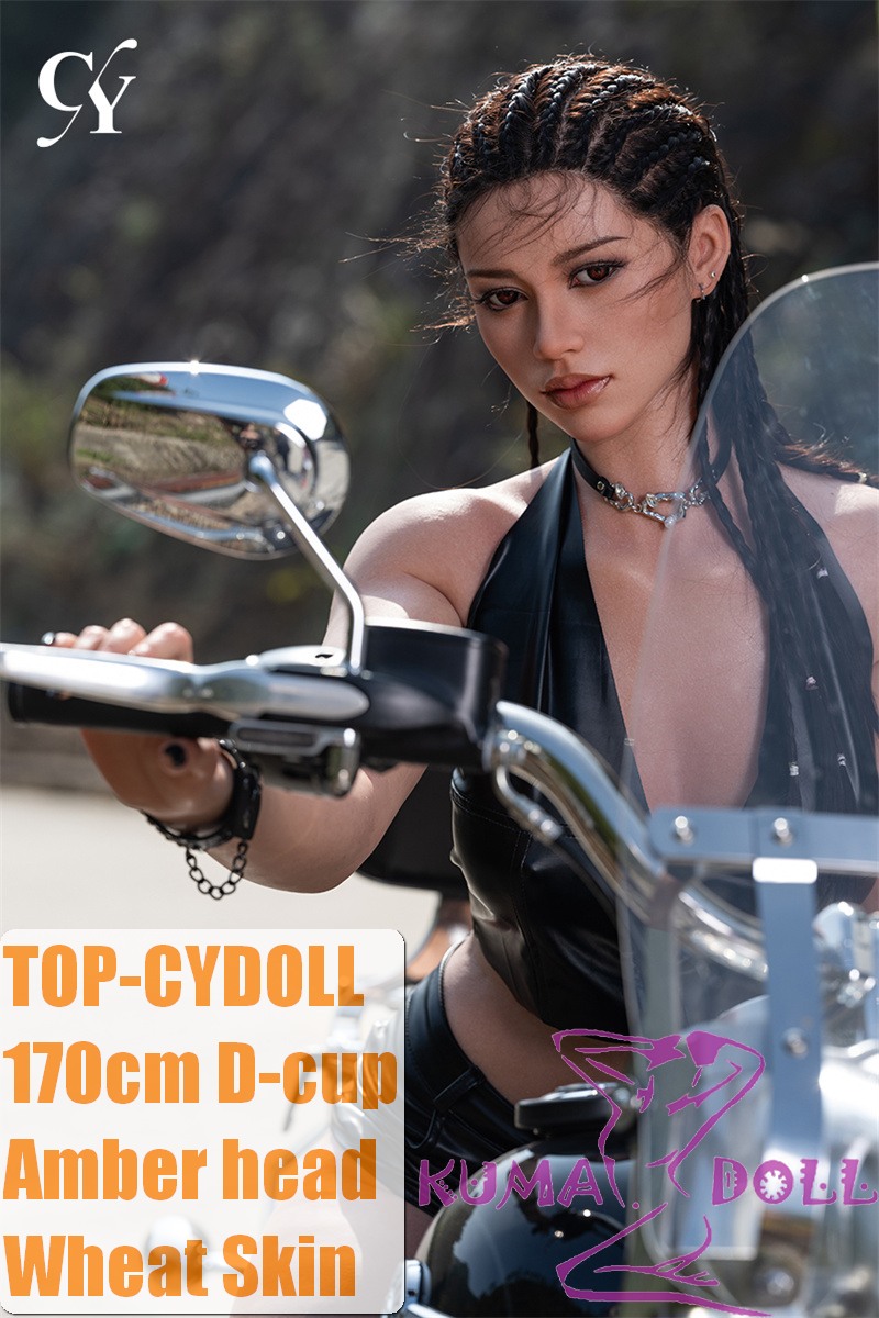 TOP-CYDOLL 170cm D-Cup Amada Head Full Silicone Doll Biker Style