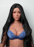 Lusandy Doll Full Silicone Maya Head 165cm D-cup Sex Doll with Body Make-up in Black Lingerie