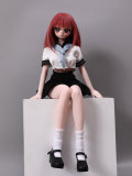 Mini doll sexable 60cm/2ft big breast silicone Succubus head Blonde Hair
