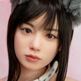 J-cute Doll Full Silicone Love Doll 149cm/4ft9 A-cup with Silicone Head AGD08 in Orange & Purple Bikini