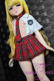 Irokebijin S-TPE Sex Doll 110cm/3ft6 AA-cup Chubby Rio-B Head in Red Plaid School Uniform