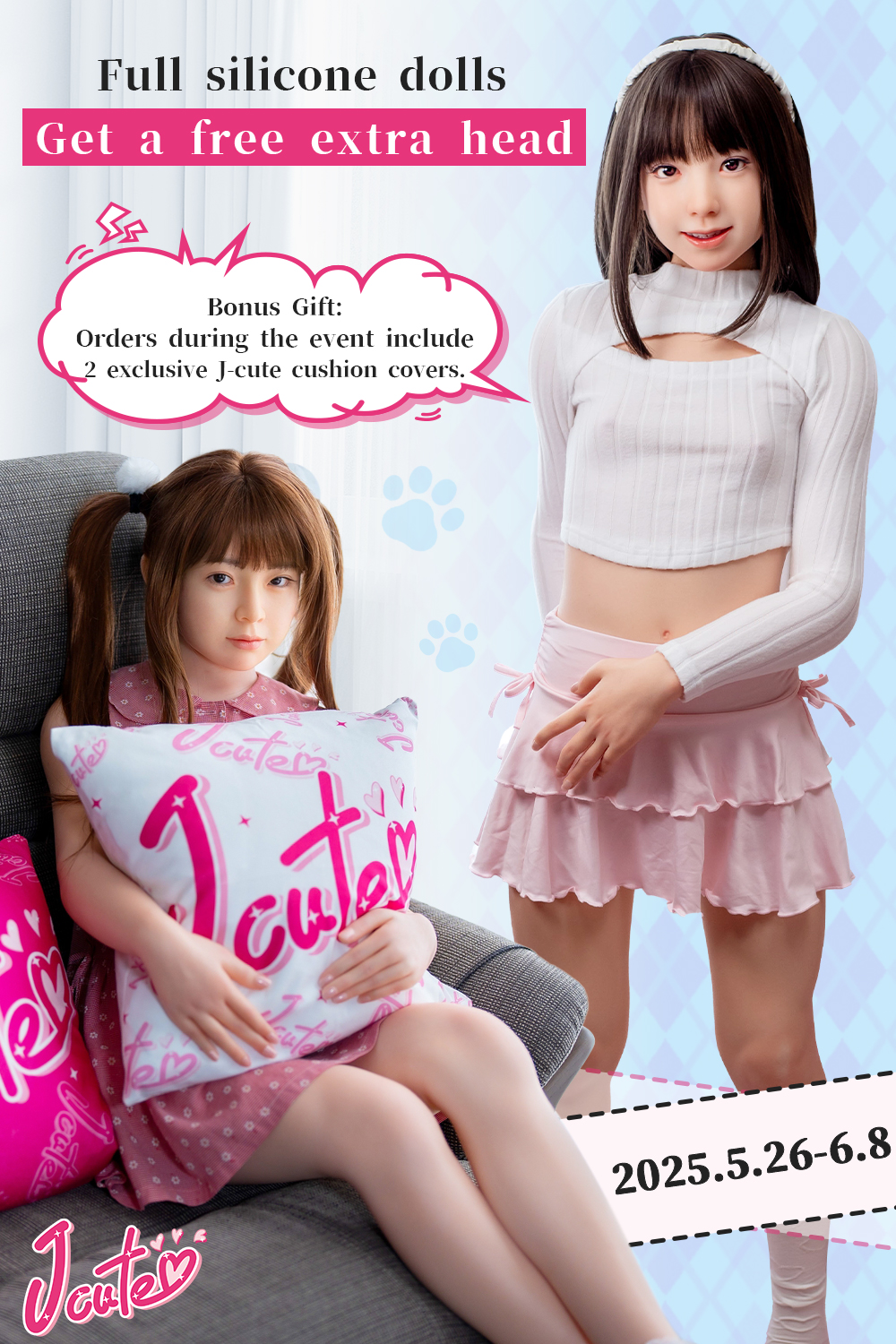 [5.26-6.8 Free Extra Head]J-cute Doll Full Silicone Selection Customization Page Head and Body Freely Combinable