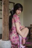 TOP-CYDOLL 168cm F-Cup Zhimin Head Full Silicone Doll in Pink Qipao Dress