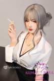 LACE DOLL 168cm D-cup 黎霜(Lishuang) Head Sex Doll Body Material Customizable with Red Hair in Black & White Dress