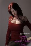 LACE DOLL premium sex doll in glamorous red dress and bold red hairstyle