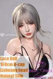 LACE DOLL 168cm D-cup Lishuang head sex doll in white shirt and black lingerie