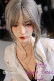 LACE DOLL 168cm D-cup 黎霜(Lishuang) Head Sex Doll Body Material Customizable with Red Hair in Black & White Dress