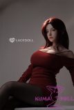 163cm H-cup love doll with red hair and customizable silicone or TPE body
