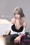 LACE DOLL 168cm D-cup 黎霜(Lishuang) Head Sex Doll Body Material Customizable with Red Hair in Black & White Dress