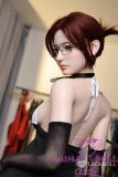 Elegant LACE DOLL love doll in black stockings and two-tone bodycon dress
