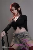 LACE DOLL 163cm H-cup 晚冰(Wanbing) Head Sex Doll Body Material Customizable with Red Hair in Black Bodysuit