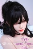 Full-body view of Muxue head doll wielding katana