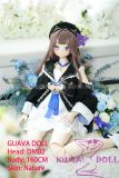 Full-body poseable PVC doll in feminine clothing