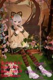 PVC sex doll with C-cup bust, cat ears, and gentle woodland look