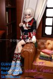 Anime-inspired PVC sex doll with white hair and DM02 head