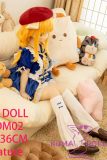 Full body view of 136cm GuavaDoll TPE doll wearing red beret and blonde wig