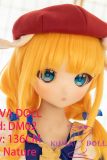 GUAVADOLL Anime Sex Doll Soft Vinyl Head+TPE Body 136cm DM02 Head Blonde Hair, Green Eyes, Red Beret