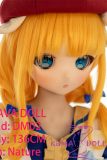 GUAVADOLL Anime Sex Doll Soft Vinyl Head+TPE Body 136cm DM02 Head Blonde Hair, Green Eyes, Red Beret