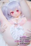GUAVADOLL purple-haired anime love doll in white lingerie outfit