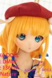 GUAVADOLL Anime Sex Doll Soft Vinyl Head+TPE Body 136cm DM02 Head Blonde Hair, Green Eyes, Red Beret