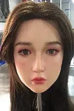J-cute Doll TPE Material Love Doll  133cm AA-cup with Silicone Head AGD07 with Pink and Blue T-Shirt