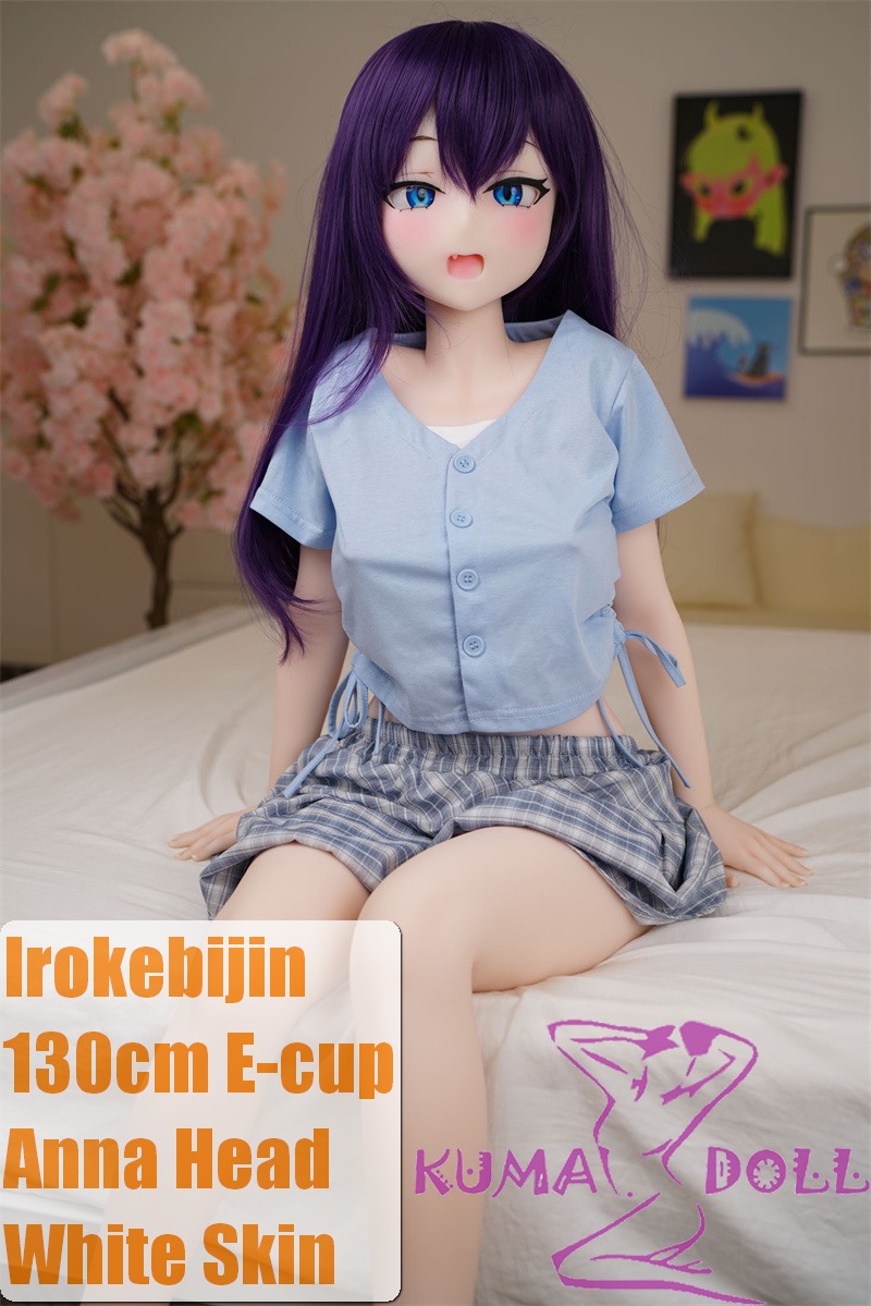 Irokebijin S-TPE Sex Doll 130cm E-cup Anna Head in Blue Shirt and Plaid Skirt