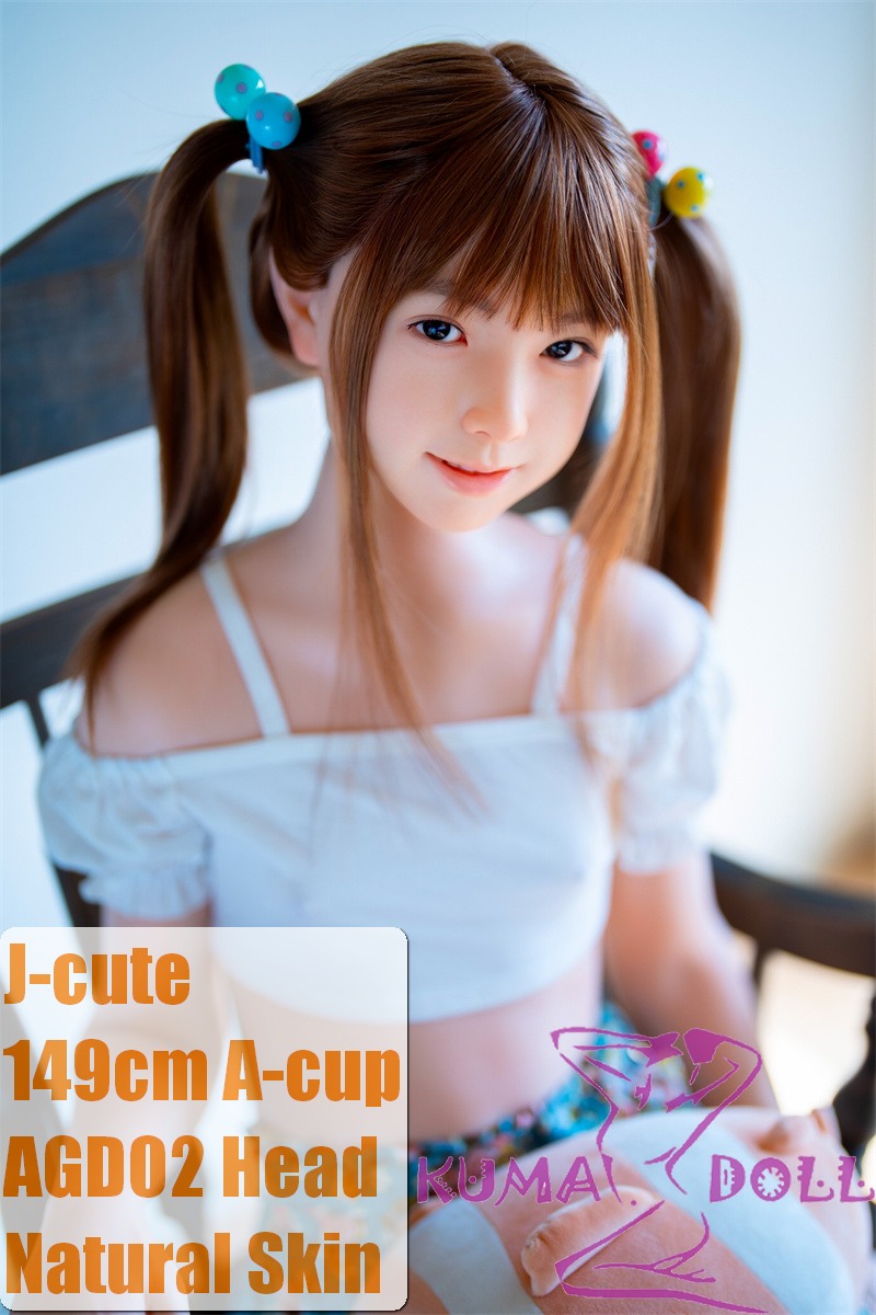 J-cute Doll Full Silicone Sex Doll 149cm/4ft9 A-cup with Silicone Head AGD02 with New Body Makeup