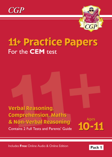 CGP 11+ CEM Practice Papers: Ages 10-11 - Pack 1 (with Parents' Guide & Online Edition)