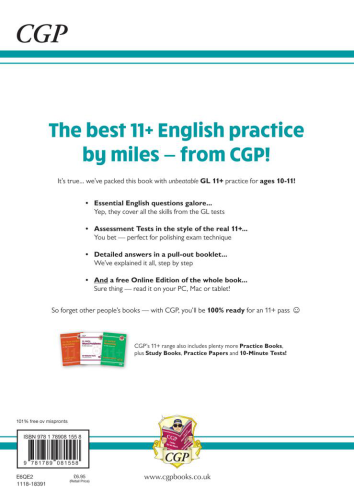 CGP 11+ GL English Practice Book & Assessment Tests - Ages 10-11 (with Online Edition)