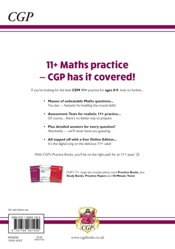 CGP 11+ CEM Maths Practice Book & Assessment Tests - Ages 8-9 (with Online Edition)