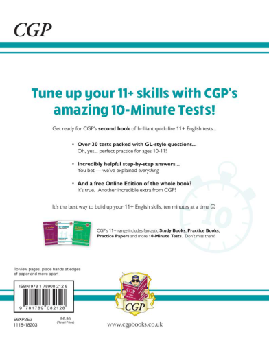 CGP 11+ GL 10-Minute Tests: English - Ages 10-11 Book 2 (with Online Edition)