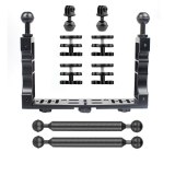 FEICHAO Aluminum Underwater Scuba Diving Camera Holder Tray Mount Handle Grip Stabilizer Extension Bracket Light Float Arm for Gopro SLR