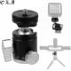 FEICHAO 2 in 1 Mini Ballhead Cold Shoe 1/4 Screw Monopod Tripod Ball Head 360 Panoramic Base Adapter Mount for Camera Video Flash Light