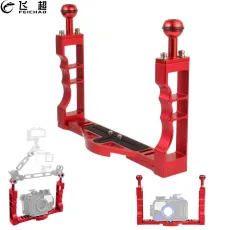 FEICHAO Dual Handle Tray Stabilizer Rig Aluminum for Underwater Camera Housing Case Diving for GoPro 13 DSLR Smartphone Base Mount Bracket