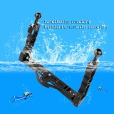 FEICHAO Dual Handle Tray Stabilizer Rig Aluminum for Underwater Camera Housing Case Diving for GoPro 13 DSLR Smartphone Base Mount Bracket
