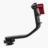 FEICHAO L Shape Bracket Mic Stand Camera Handle Grip for 5  5.5  6  SLR Monitor Hot Shoe 1/4 Mount 360° Extended Flash Microphone Gimbal