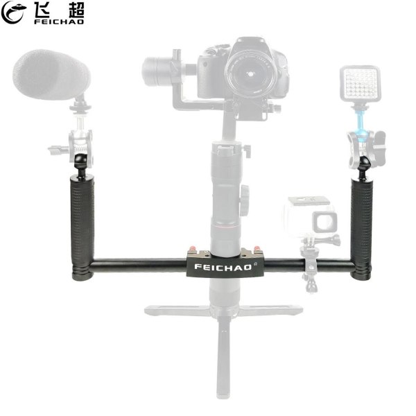 FEICHAO Dual Dual Handle Grip Handheld Gimbal Camera Stabilizer for DJI Ronin S SC Zhiyun Crane 2 Pro Extended Mount Camera Accessories