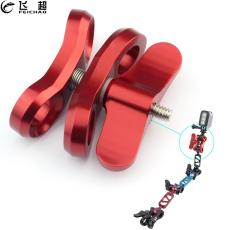 FEICHAO CNC Diving Ball Butterfly Clip Arm Clamp Lights Mount Aluminum for Gopro Hero 13 8 7 6 5 4 3 for DJI Osom Action Camera Accessories