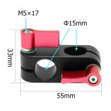 FEICHAO 90 Degree Right Angle 2 Hole 15mm Rod Rig Clamp Adapter M5 Screw for 5D2 5D3 A7S GH4 DSLR Camera Photo Shoulder HandGrip Monitor