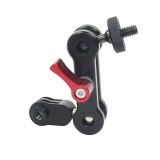 Magic Arm Tripod Mount 1/4 Adapter Dual Head Pivot Activity Connector 360 Rotation Aluminum for OSMO 360/Gopro Hero 13 8 7 YI Action Camera