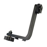 FEICHAO L Shape Bracket Mic Stand Camera Handle Grip for 5  5.5  6  SLR Monitor Hot Shoe 1/4 Mount 360° Extended Flash Microphone Gimbal
