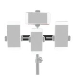 FEICHAO Three Position Multi Camera Stand Clip Bracket Holder 3-Position Mobile Phone Tripod 1/4 Connector Mount Video Live Broadcast