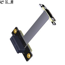FEICHAO PCI-E PCI Express 1X Extension Ribbon Cable Gold-plated Connector Dual Vertical 90 Right Angle for 1U 2U ATX BTX R11SL Extender