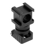 FEICHAO 3 in 1 Cold Hot Shoe Adapter 1/4 Base Mount Microphone Monitor Stand Holder Bracket for LED Video Flash Light SLR Photography